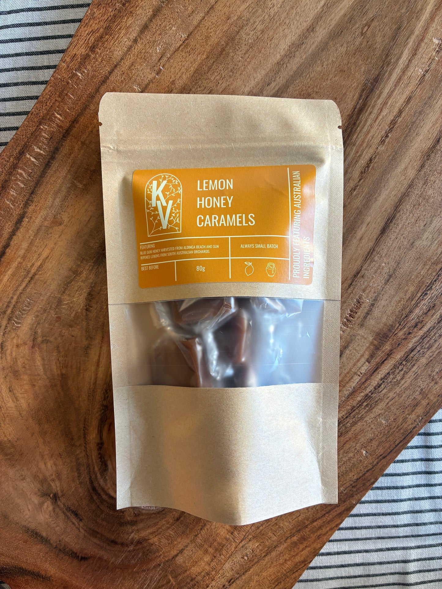 The Caramel Box — Lemon Honey Caramels & Orange Wattleseed Caramels